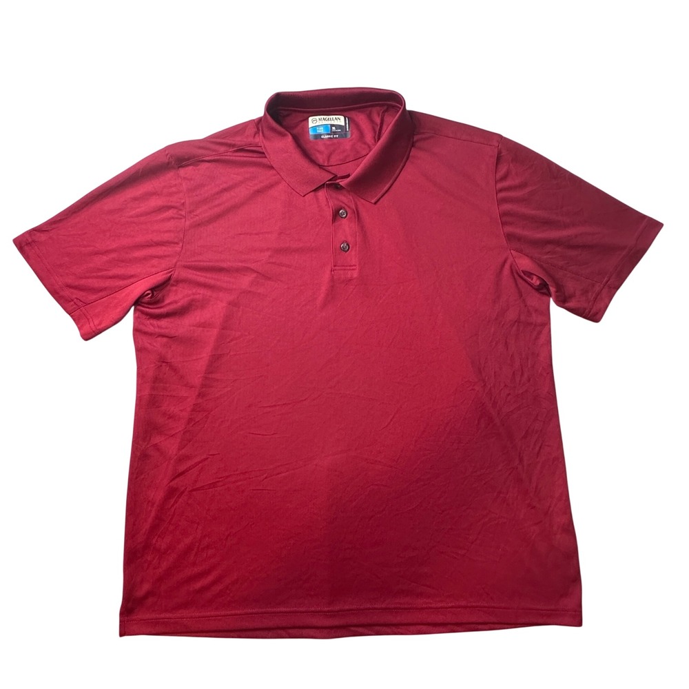 Magellan Polo Shirt Mens XL Red Fish Gear Classic Fit Moisture-Wicking SS